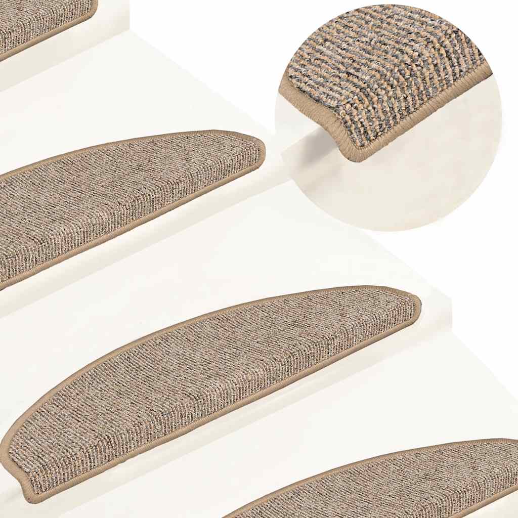 Mattes d'escalier Vidaxl 15 st 65x21x4 cm gris et brun