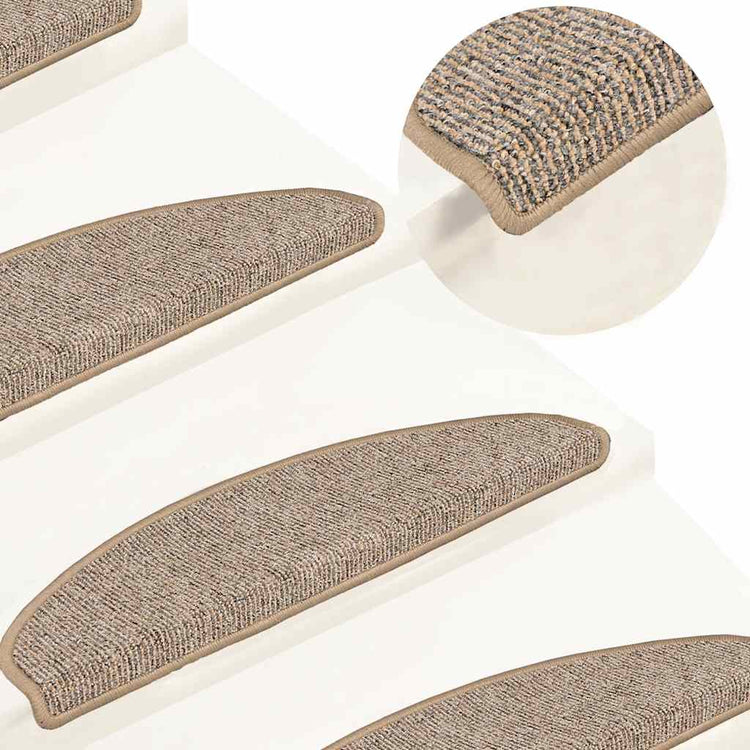 Mattes d'escalier Vidaxl 15 st 65x21x4 cm gris et brun