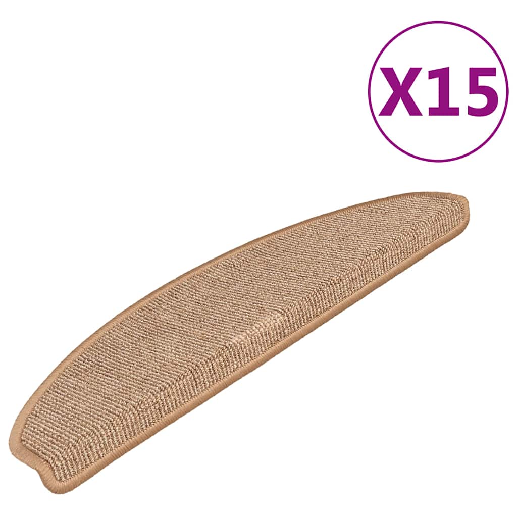 Mattes d'escalier Vidaxl 15 st 65x21x4 cm brun clair