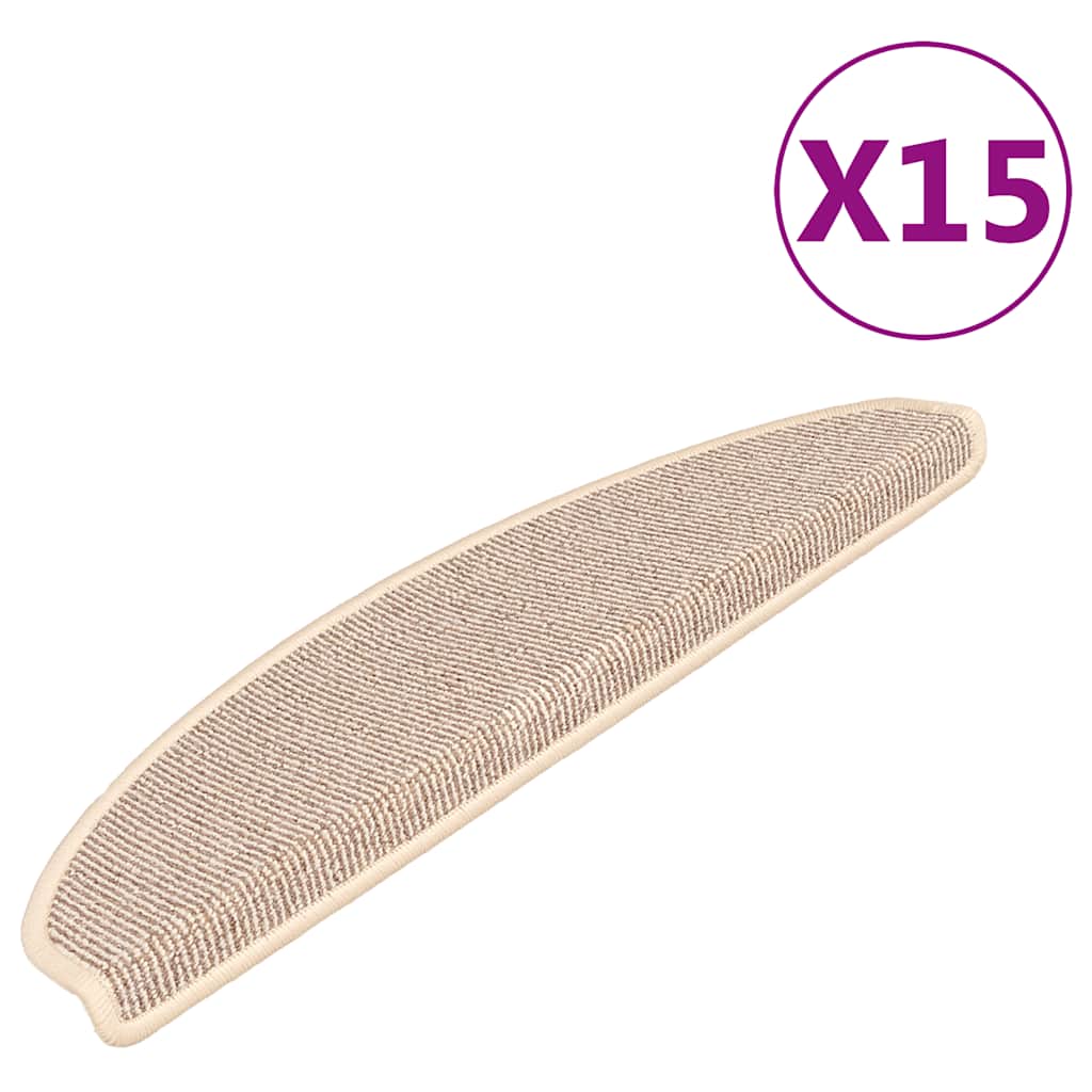 Mattes d'escalier Vidaxl 15 st 65x21x4 cm blanc et marron