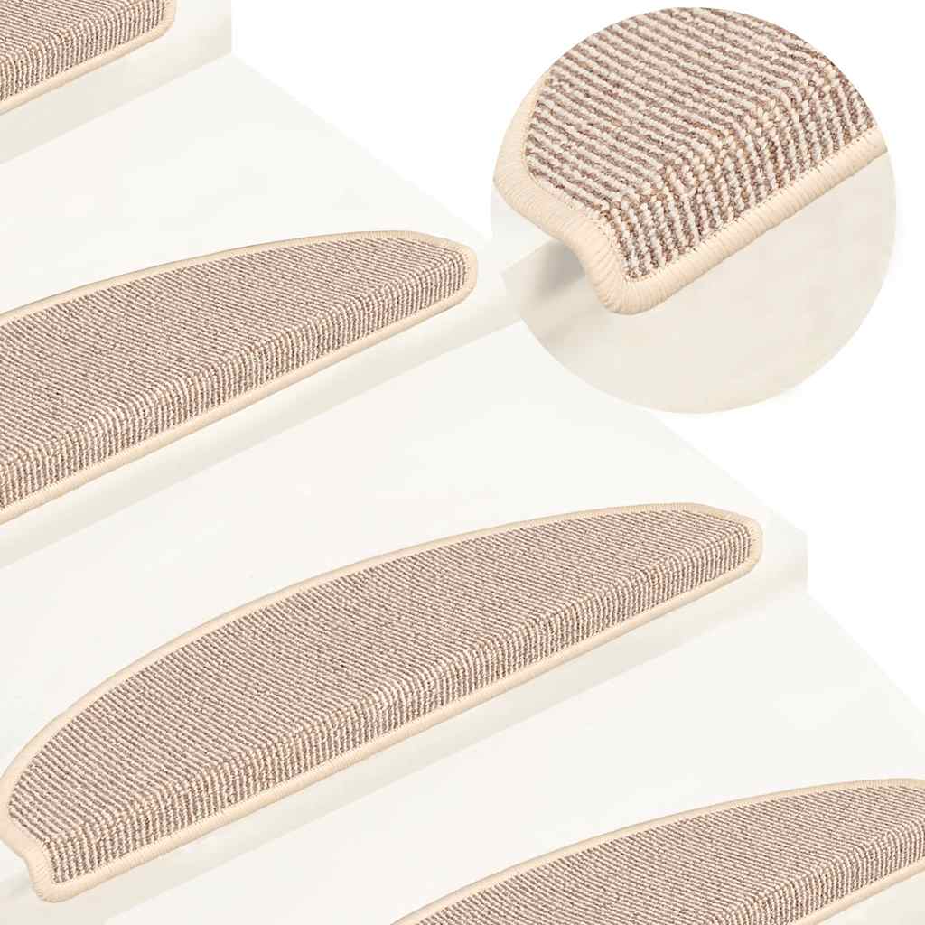 Mattes d'escalier Vidaxl 15 st 65x21x4 cm blanc et marron