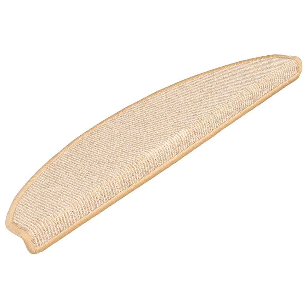 Vidaxx tapis d'escalier 15 pcs 65x21x4 cm crème semi-circulaire grand