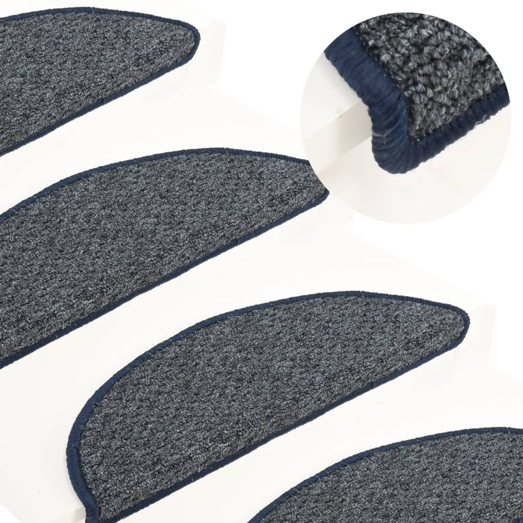 Mattes d'escalier vidaxl 15 st 56x17x3 cm bleu foncé