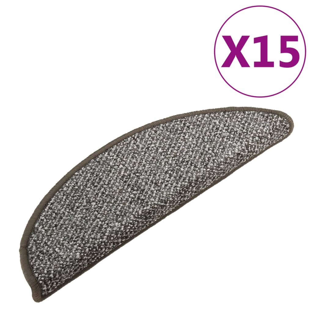 Mattes d'escalier Vidaxl 15 st 56x17x3 cm anthracite -colored