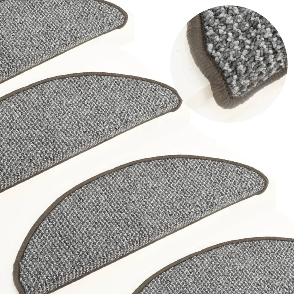 Mattes d'escalier vidaxl 15 st 56x17x3 cm gris