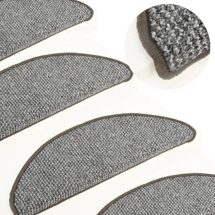 Mattes d'escalier vidaxl 15 st 56x17x3 cm gris