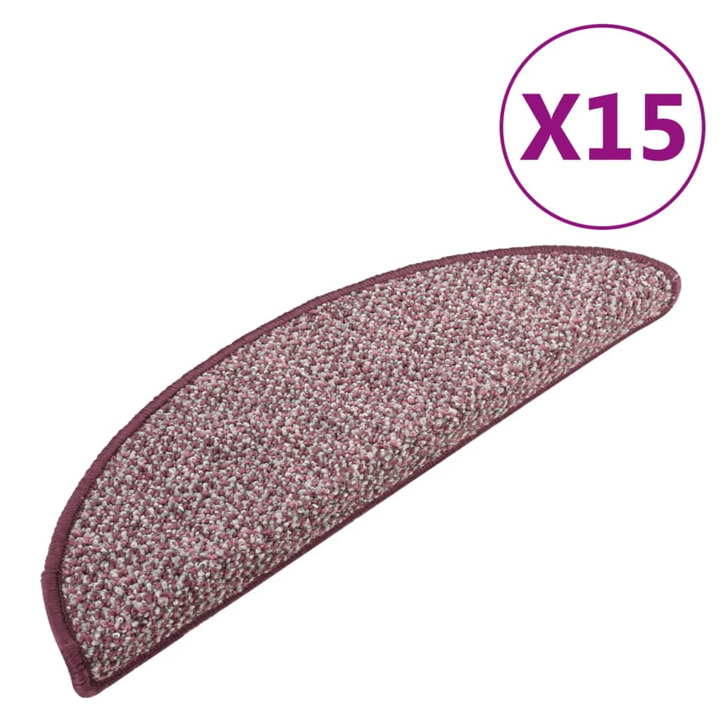 Vidaxl Mats d'escalier 15 st 65x21x4 cm violet