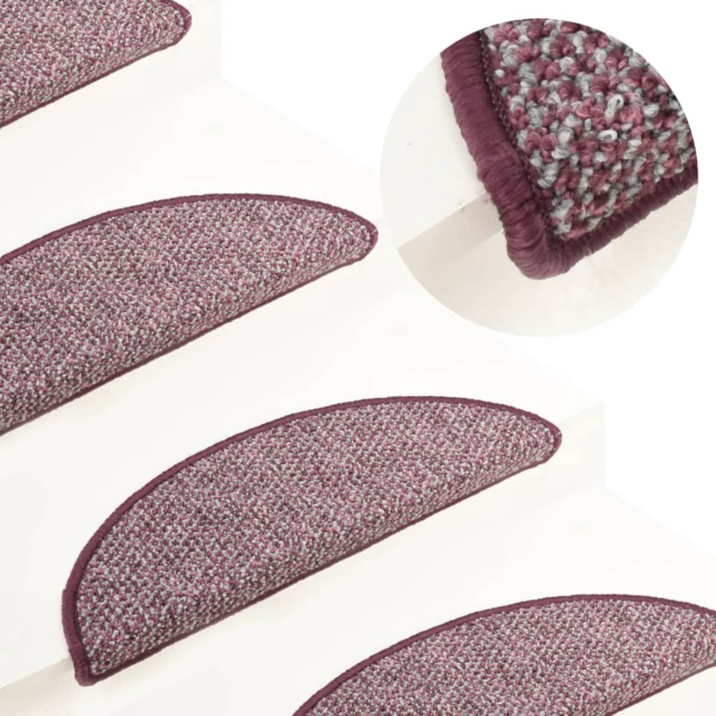 Vidaxl Mats d'escalier 15 st 65x21x4 cm violet
