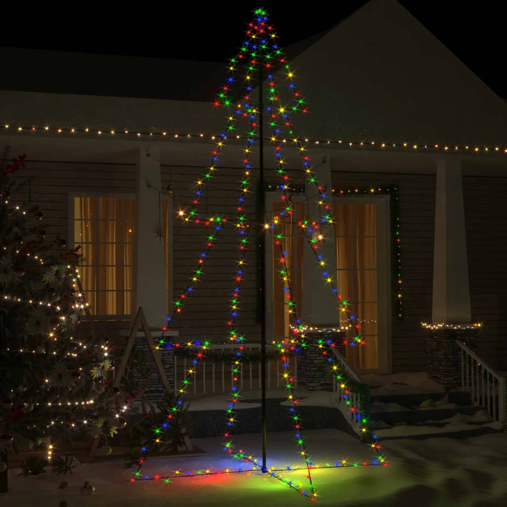 Vidaxl kegelkerstboom 360 LEDS à l'intérieur et à l'extérieur 143x250 cm