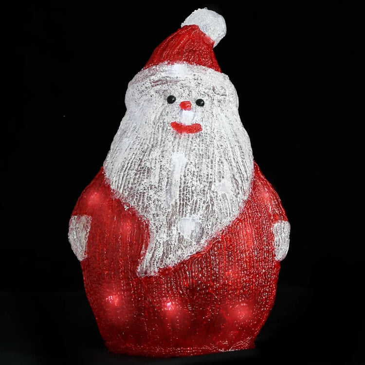 Vidaxl Christmas Figure Santa a mené à l'intérieur et à l'extérieur de 28 cm acrylique