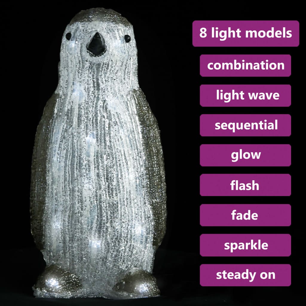 Vidaxl Christmas Figure Penguin LED à l'intérieur et à l'extérieur de 30 cm acrylique