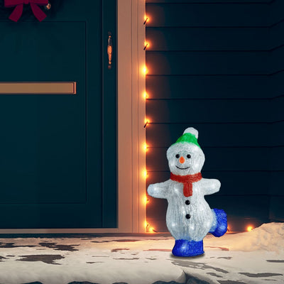 Vidaxl Christmas Figure Snowman a mené à l'intérieur et à l'extérieur de 30 cm acrylique