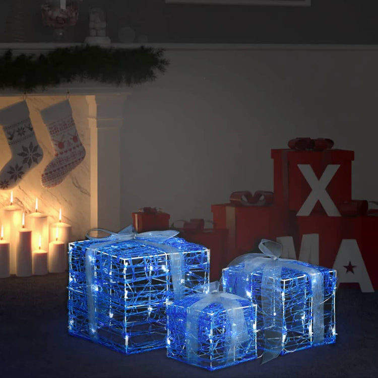 Boîtes-cadeaux d'éclairage de Noël Vidaxl 3 ST
