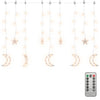 Vidaxl Light Garland Star and Moon Remote Control 138 LEDS WHITE CHAUD
