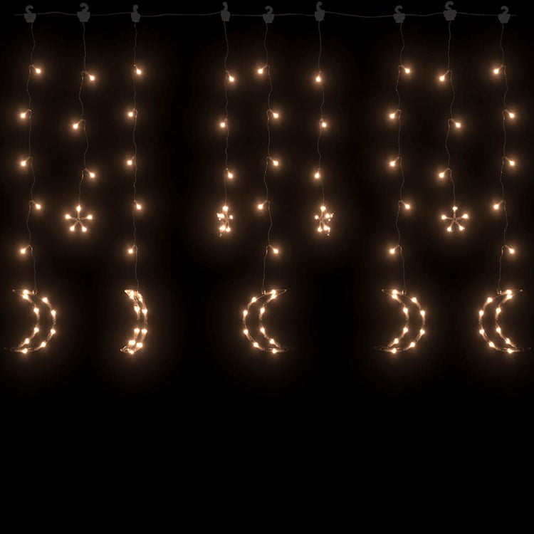 Vidaxl Light Garland Star and Moon Remote Control 138 LEDS WHITE CHAUD