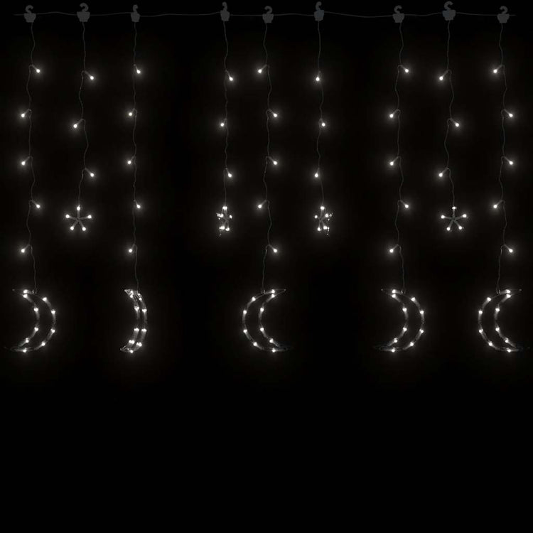 Vidaxl Light Garland Star and Moon Remote Control 138 LEDS Blanc froid