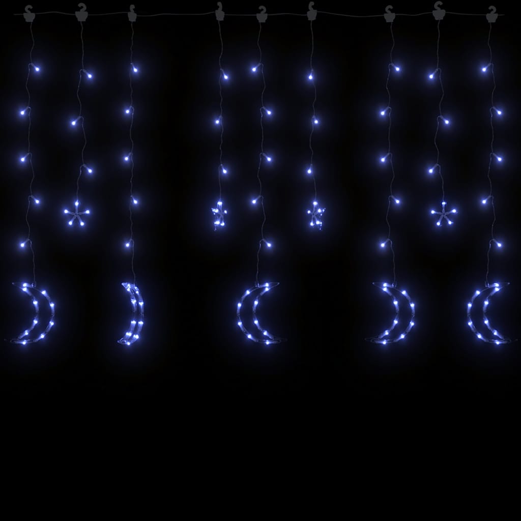 Vidaxl Light Garland Star et Moon Remote Control 138 LEDS BLUE