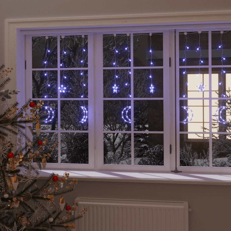 Vidaxl Light Garland Star et Moon Remote Control 138 LEDS BLUE