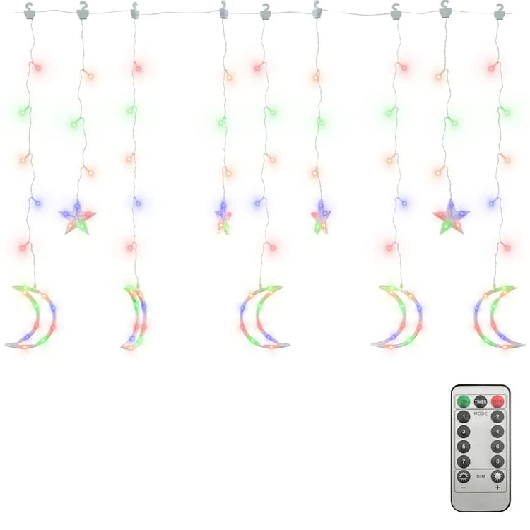 Vidaxl Light Garland Star and Moon 138 LEDS Multi -colored