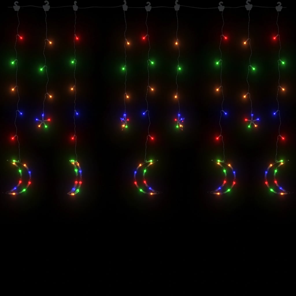 Vidaxl Light Garland Star and Moon 138 LEDS Multi -colored