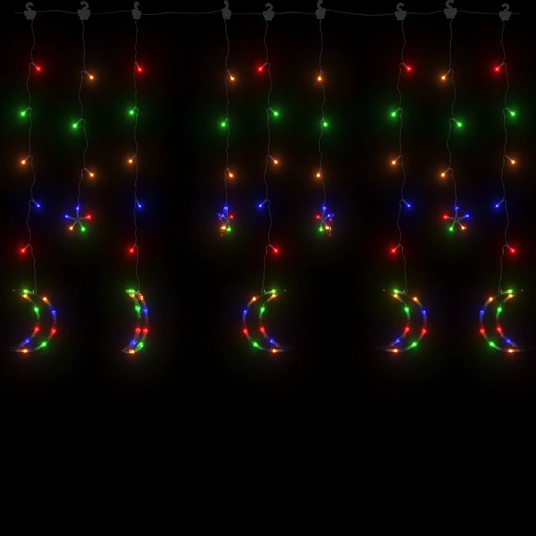 Vidaxl Light Garland Star and Moon 138 LEDS Multi -colored