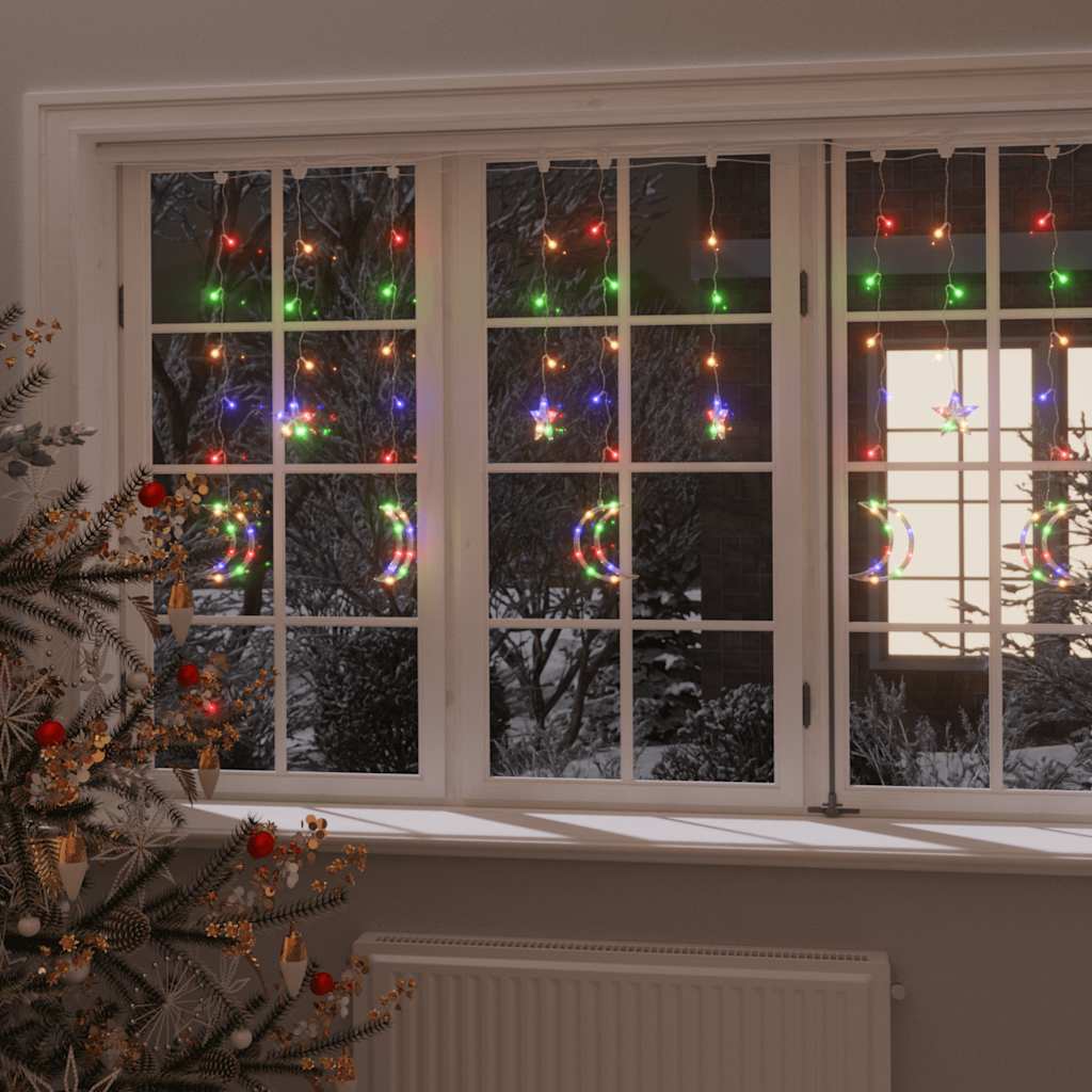 Vidaxl Light Garland Star and Moon 138 LEDS Multi -colored