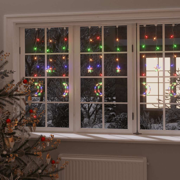 Vidaxl Light Garland Star and Moon 138 LEDS Multi -colored