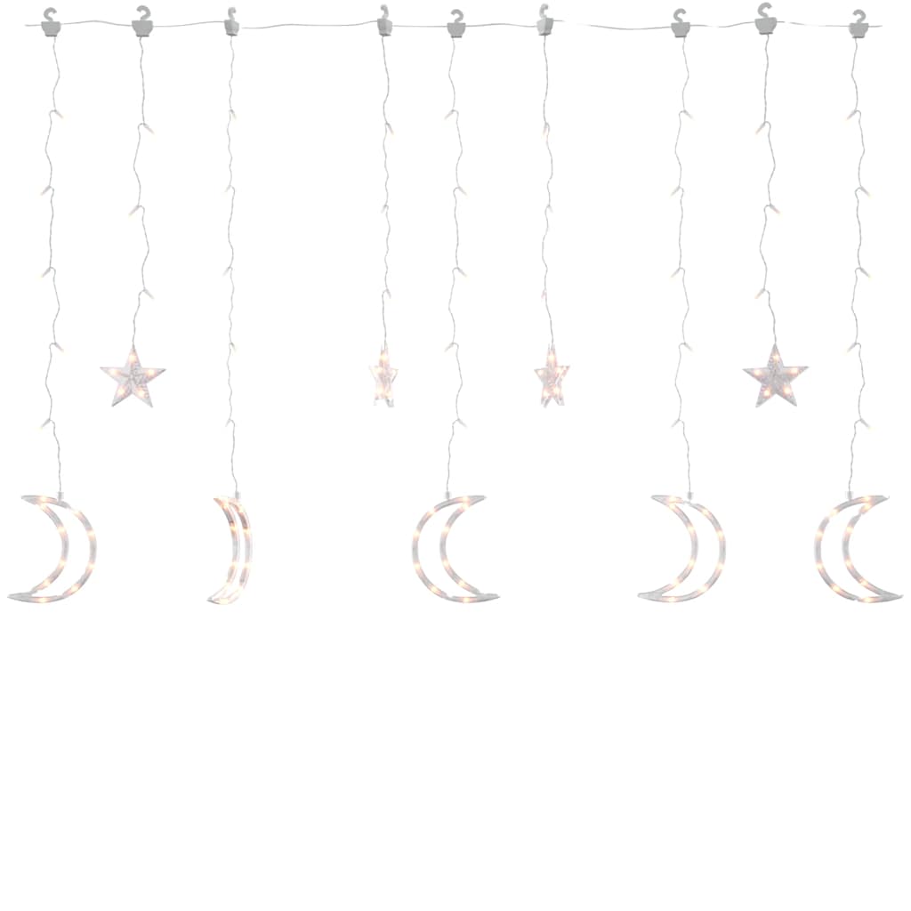 Vidaxl Light Garland Star and Moon Remote Control 345 LEDS WHITE CHAUD