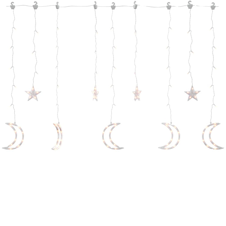 Vidaxl Light Garland Star and Moon Remote Control 345 LEDS WHITE CHAUD