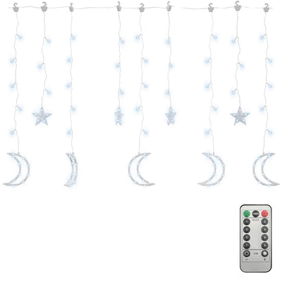Vidaxl Light Garland Star and Moon Remote Control 345 LEDS Cold White