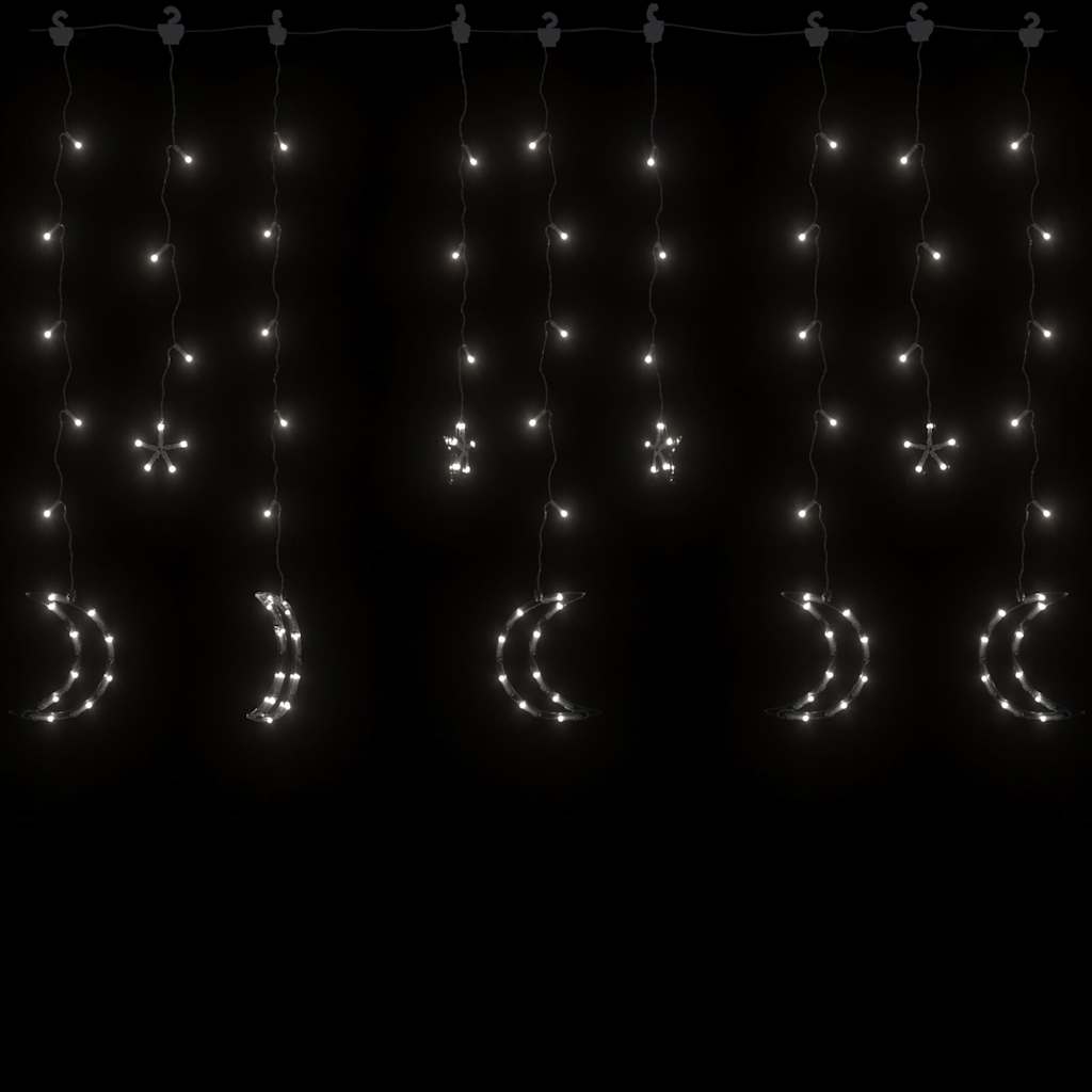 Vidaxl Light Garland Star and Moon Remote Control 345 LEDS Cold White