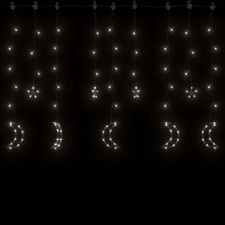 Vidaxl Light Garland Star and Moon Remote Control 345 LEDS Cold White