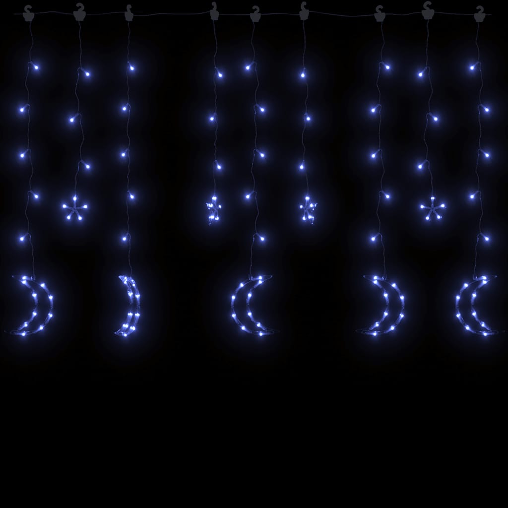 Vidaxl Light Garland Star and Moon Remote Control 345 LEDS BLUE