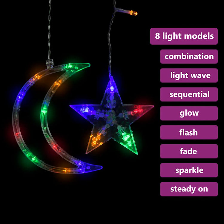 Vidaxl Light Garland Star and Moon 345 LEDS Multi -colored