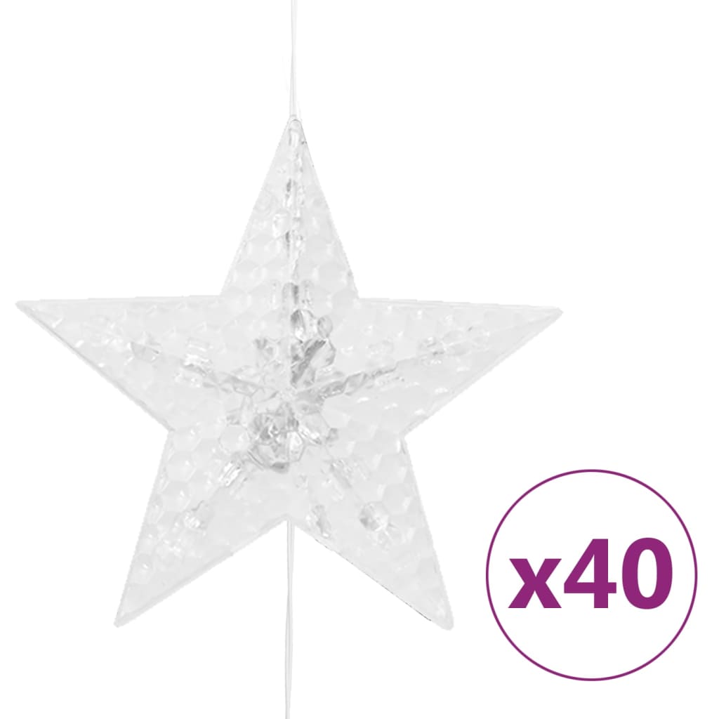 Vidaxl Light Corder Stars avec 200 LED et 8 fonctions White chaud