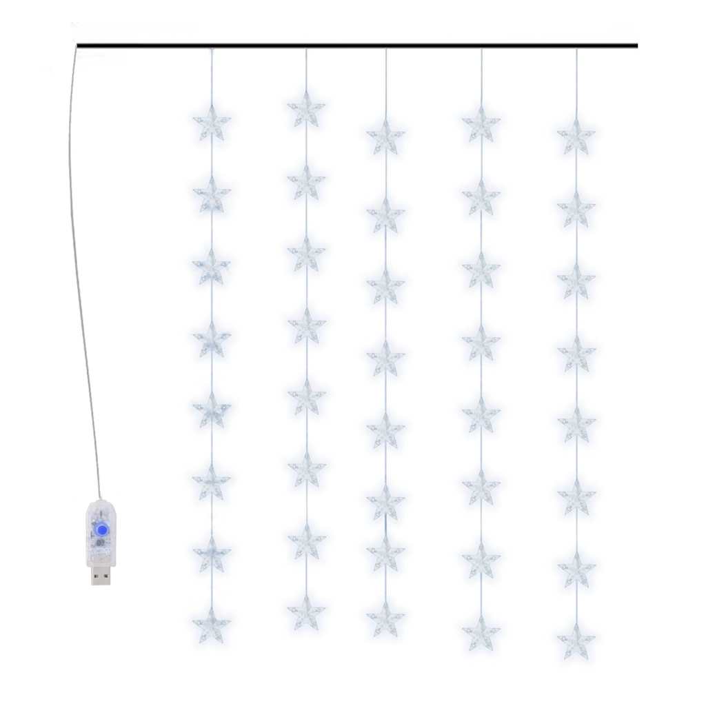 Vidaxl Light Corder Stars avec 200 LED et 8 fonctions White froid