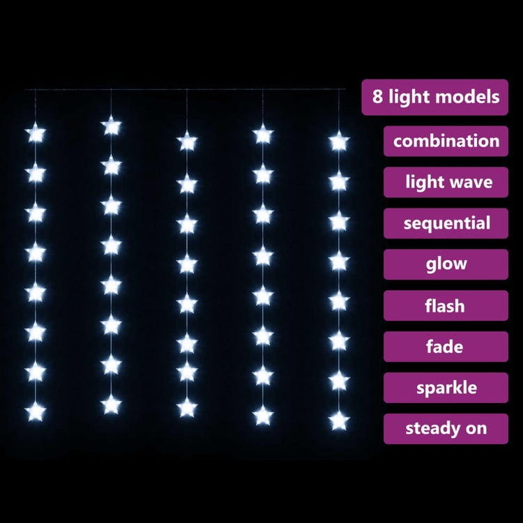 Vidaxl Light Corder Stars avec 200 LED et 8 fonctions White froid