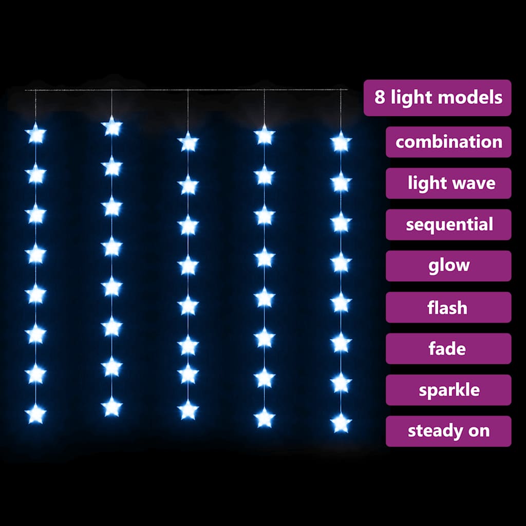 Vidaxl Light Corder Stars avec 200 LED et 8 fonctions bleues