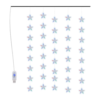 Étoiles de rideau de cordon lumineux vidaxl avec 200 LED 8 fonctions multi-colorants