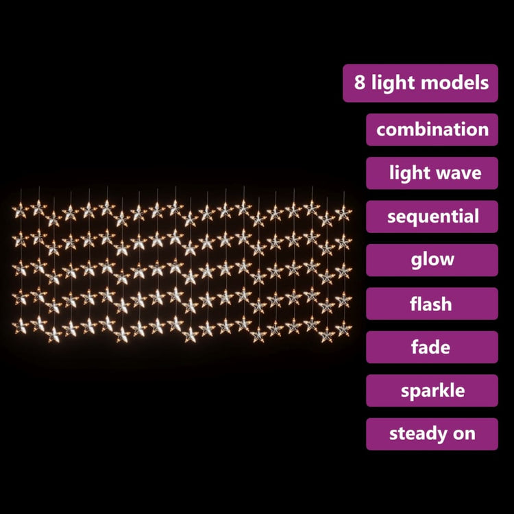 Vidaxl Light Corder Stars avec 500 LED et 8 fonctions White chaud