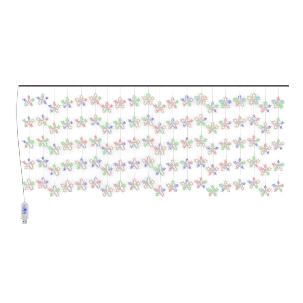 Étoiles de rideau de cordon lumineuses vidaxl avec 500 LED 8 fonctions multi-colorants