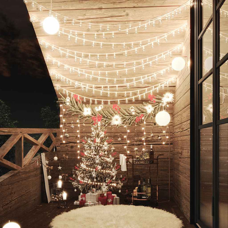 Cordon lumineux vidaxl avec 200 LED 8 fonctions chaudes blanc 20 m