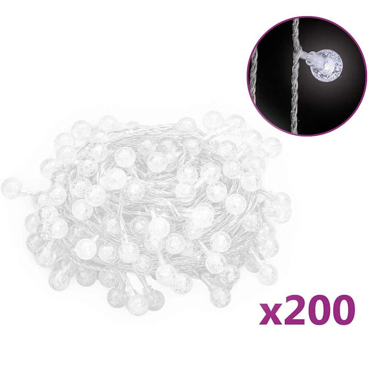 Cordon lumineux vidaxl avec 200 LED 8 fonctions Cold White 20 m
