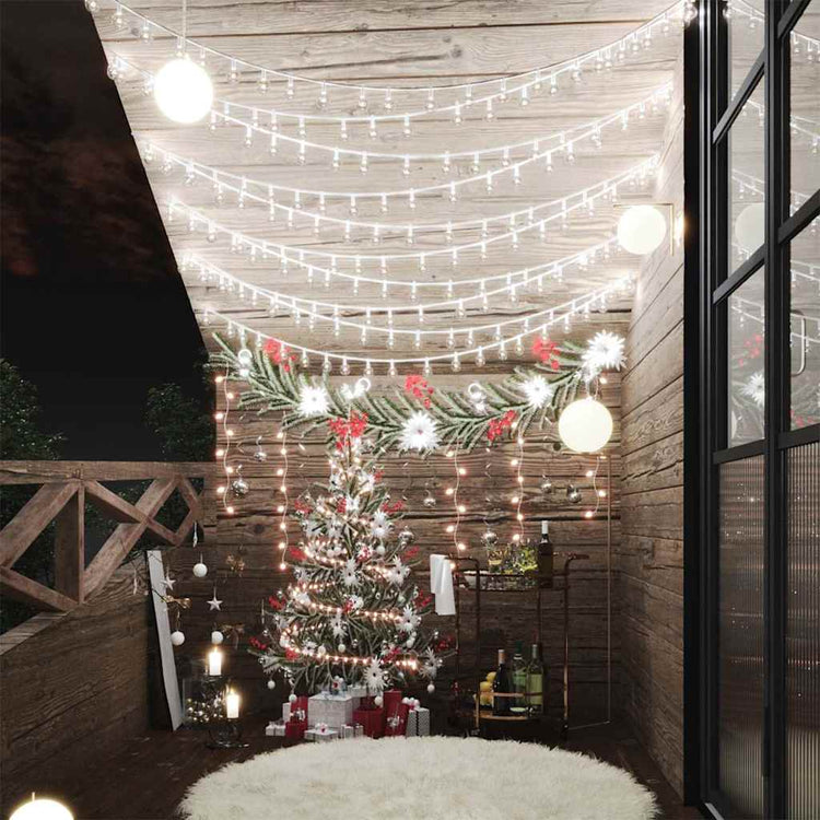 Cordon lumineux vidaxl avec 200 LED 8 fonctions Cold White 20 m