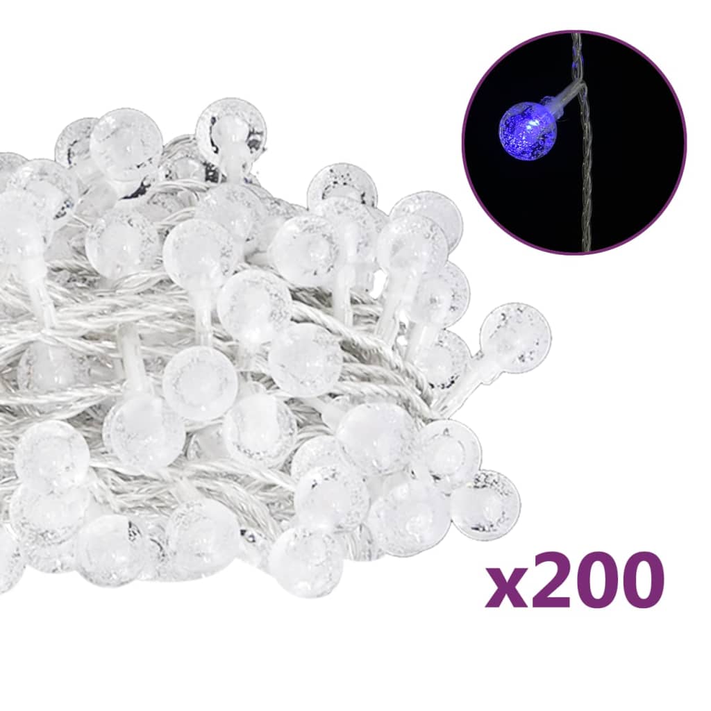 Cordon lumineux vidaxl avec 200 LED 8 fonctions bleu 20 m
