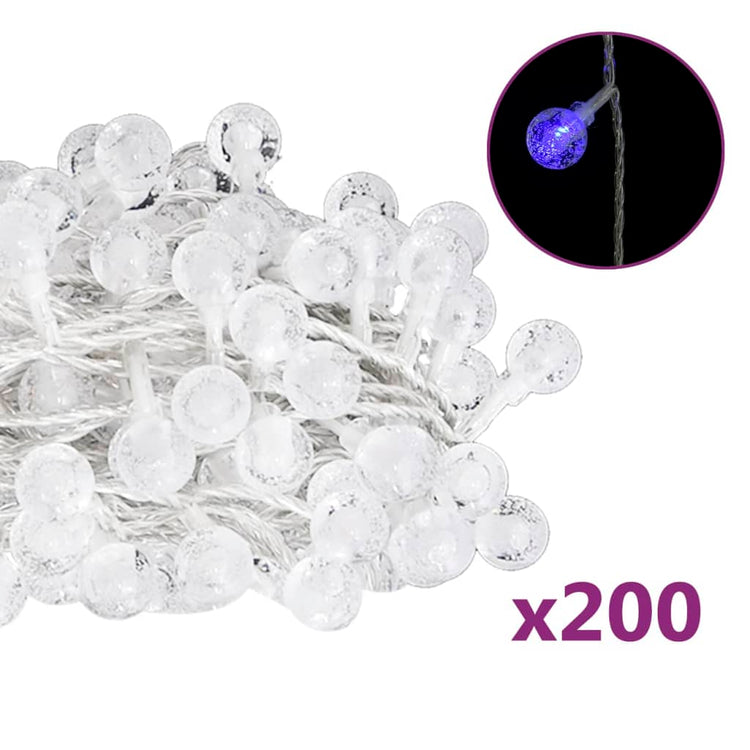 Cordon lumineux vidaxl avec 200 LED 8 fonctions bleu 20 m