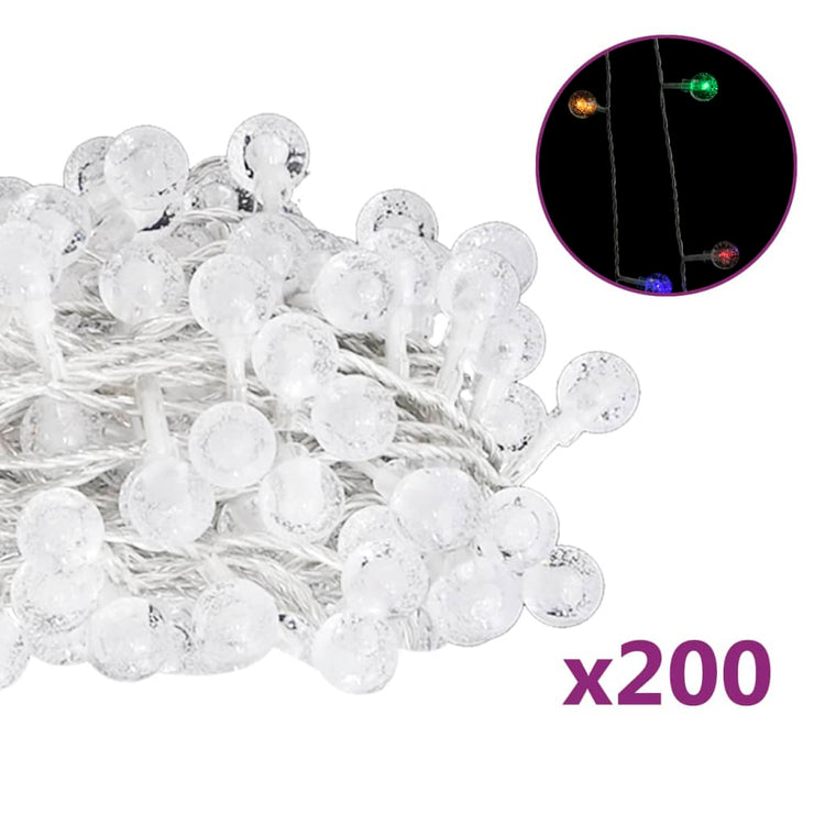 Cordon lumineux vidaxl avec 200 LED 8 fonctions multi-colorants 20 m