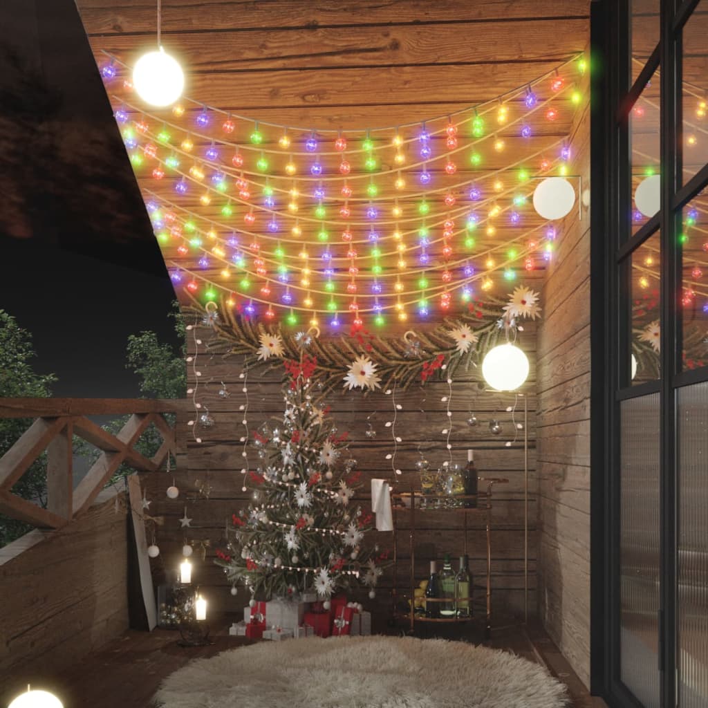 Cordon lumineux vidaxl avec 200 LED 8 fonctions multi-colorants 20 m