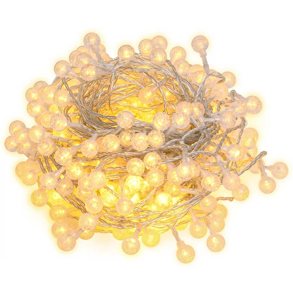 Cordon lumineux vidaxl avec 400 LED 8 fonctions chaudes blanc 40 m