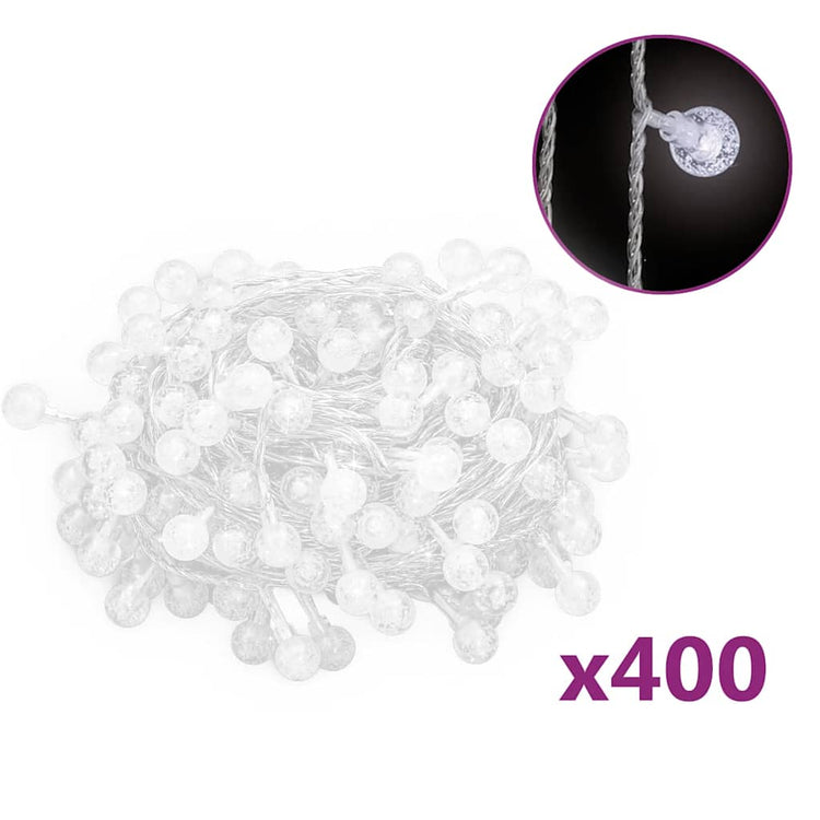 Cordon lumineux vidaxl avec 400 LED 8 fonctions Cold White 40 m